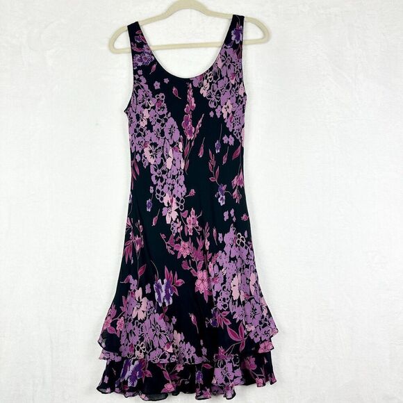 Vintage Eva Blue 90s Y2K Beaded Mini Dress Size 10 Whimsigoth Fairy 00s Floral - Picture 2 of 6